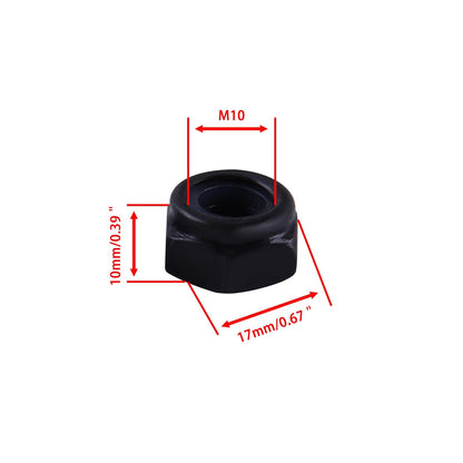 100Pcs M2*0.4mm Nylon Insert Hex Lock Nuts Black Zinc Plated Nylon Lock Nuts Inserted Hex Self Clinching Nuts for Industrial Construction Fasteners