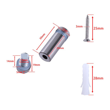 Metal Standoff Screws 24pcs, 12×25mm Wall Mount Standoff Screws, Space Standoff, Standoff Screws Heavy, Wall Mount Spacer, Long Standoff Screws for Advertising Boards