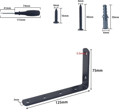 L Bracket Corner Braces,  Stainless Steel L Shaped 90 Degree Right Angle Connector Bracket, Corner Bracket for Shelves Wood Furniture Cabinet Chair Drawer with Screws