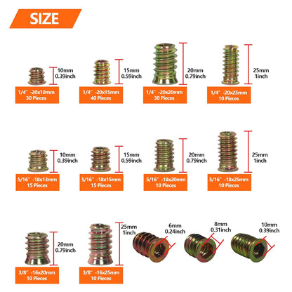 Threaded Inserts Nuts，Screw in Nut Threaded Zinc Alloy Wood Insert for Wood Furniture