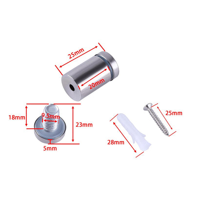 Metal Standoff Screws 24pcs, 12×25mm Wall Mount Standoff Screws, Space Standoff, Standoff Screws Heavy, Wall Mount Spacer, Long Standoff Screws for Advertising Boards