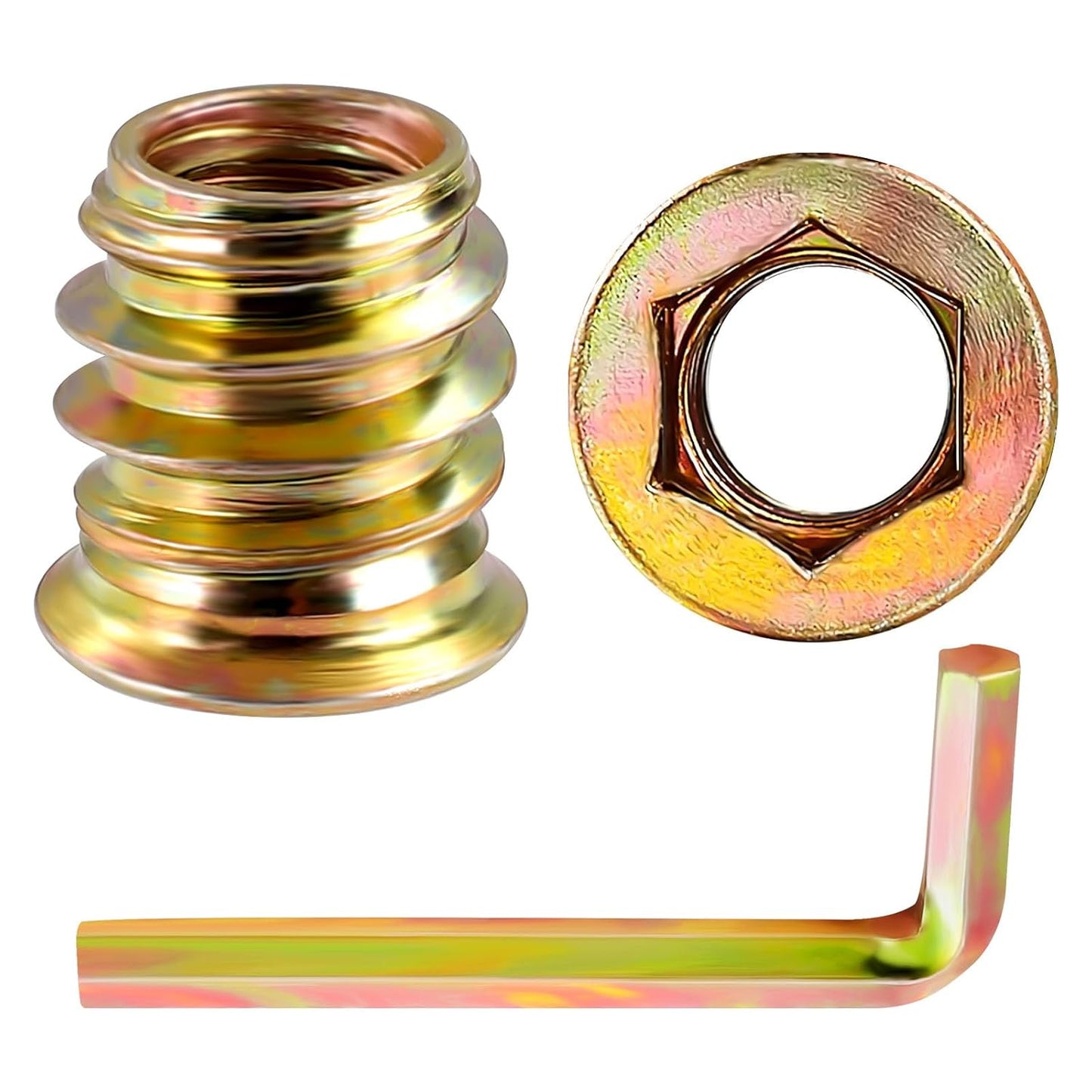 Threaded Inserts Nuts，Screw in Nut Threaded Zinc Alloy Wood Insert for Wood Furniture