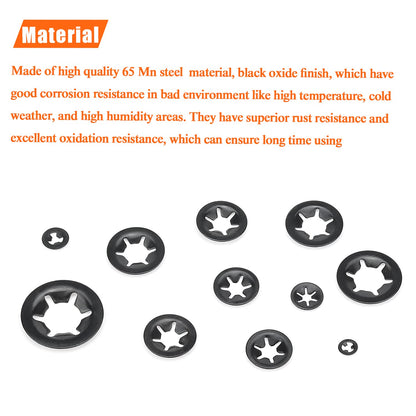 380 Pcs Metric Internal Tooth Washers Set, 9 Size (M2, M2.5, M3, M4, M5, M6, M8, M10, M12)