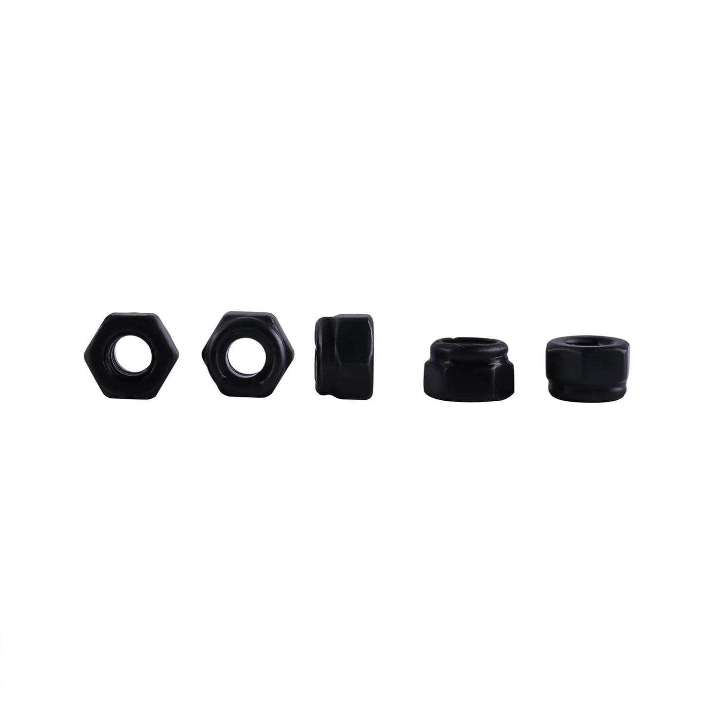 Nylon Insert Hex Lock Nuts, 60 Pcs 1/4-20 Nylon Lock Nuts, Zinc Plated Carbon Steel Locknuts for Furniture, Tools, Handle, Self Locking, Black