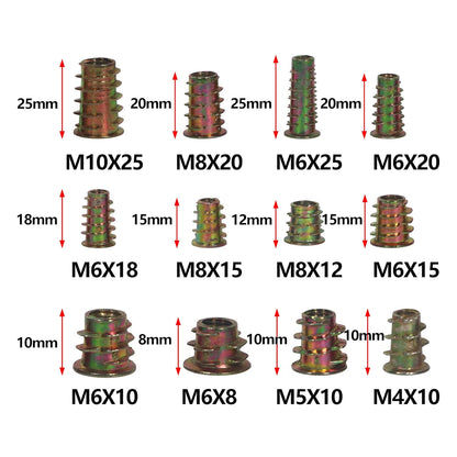 Threaded Inserts Nuts，Screw in Nut Threaded Zinc Alloy Wood Insert for Wood Furniture