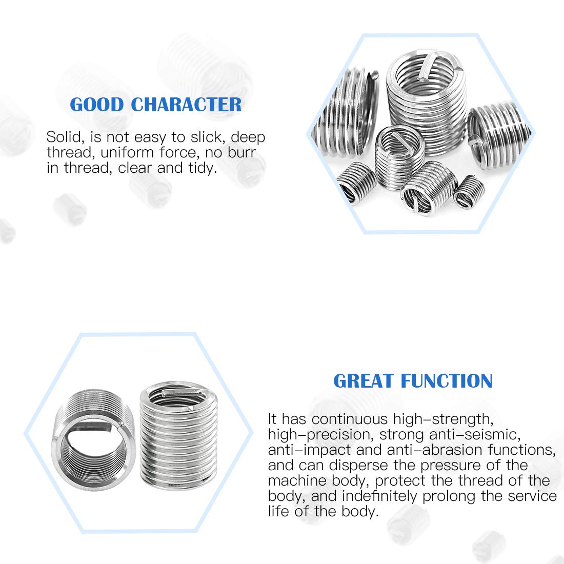 Wire Inserts Screws Sleeve Assortment Kit 240 Pcs Wire Screw Sleeve Thread Repair Inserts 304 Stainless Steel Metric M3 M4 M5 M6 M8 M10 M12 Wire Thread Inserts for Automotive Repair