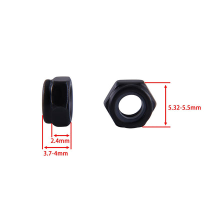 100Pcs M2*0.4mm Nylon Insert Hex Lock Nuts Black Zinc Plated Nylon Lock Nuts Inserted Hex Self Clinching Nuts for Industrial Construction Fasteners