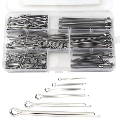 Stainless Steel Cotter Pins Assortment Kit Split Pin Fastener Clips for Car Mechanics, Trucks, Lawn Mowers, Tractors Repair