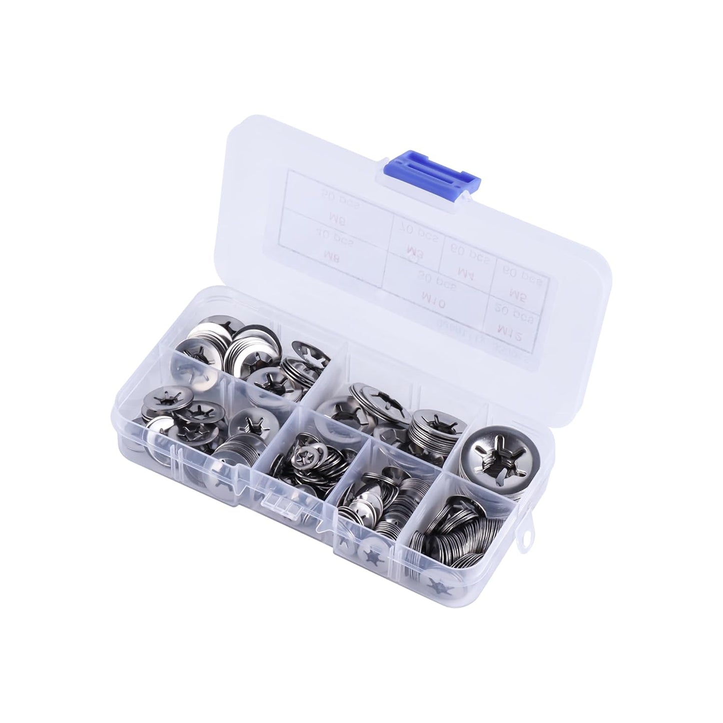 Internal Tooth Star Lock Washers Assortment Kit, 330 Pcs Metric Internal Tooth Washers Set, 7 Size (M3 M4 M5 M6 M8 M10 M12)