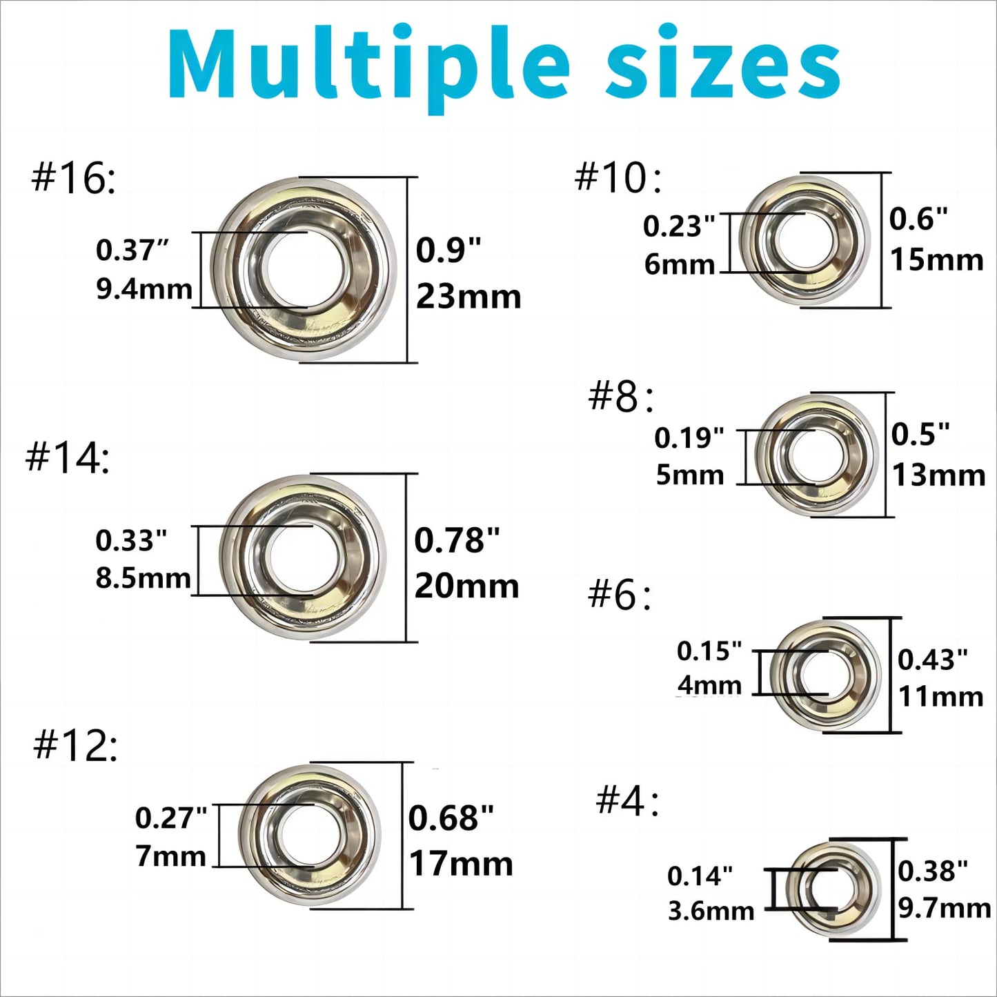 Countersunk Washers 295 Pcs Finish Washers #4#6#8#10#12#14#16 Stainless Steel Finishing Cup Countersunk Washer Assortment Kit