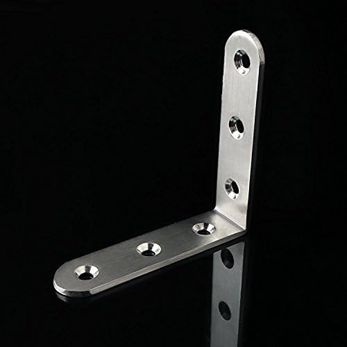 L Bracket Corner Braces,  Stainless Steel L Shaped 90 Degree Right Angle Connector Bracket, Corner Bracket for Shelves Wood Furniture Cabinet Chair Drawer with Screws