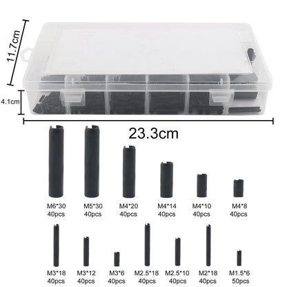 Roll Pin Assortment Set, 530 Pcs M1.5 M2 M2.5 M3 M4 M5 M6 Slotted Metric Spring Pins Steel Split Expansion Pin Hardware Assortment Kit for Home Improvement Automotive Repair