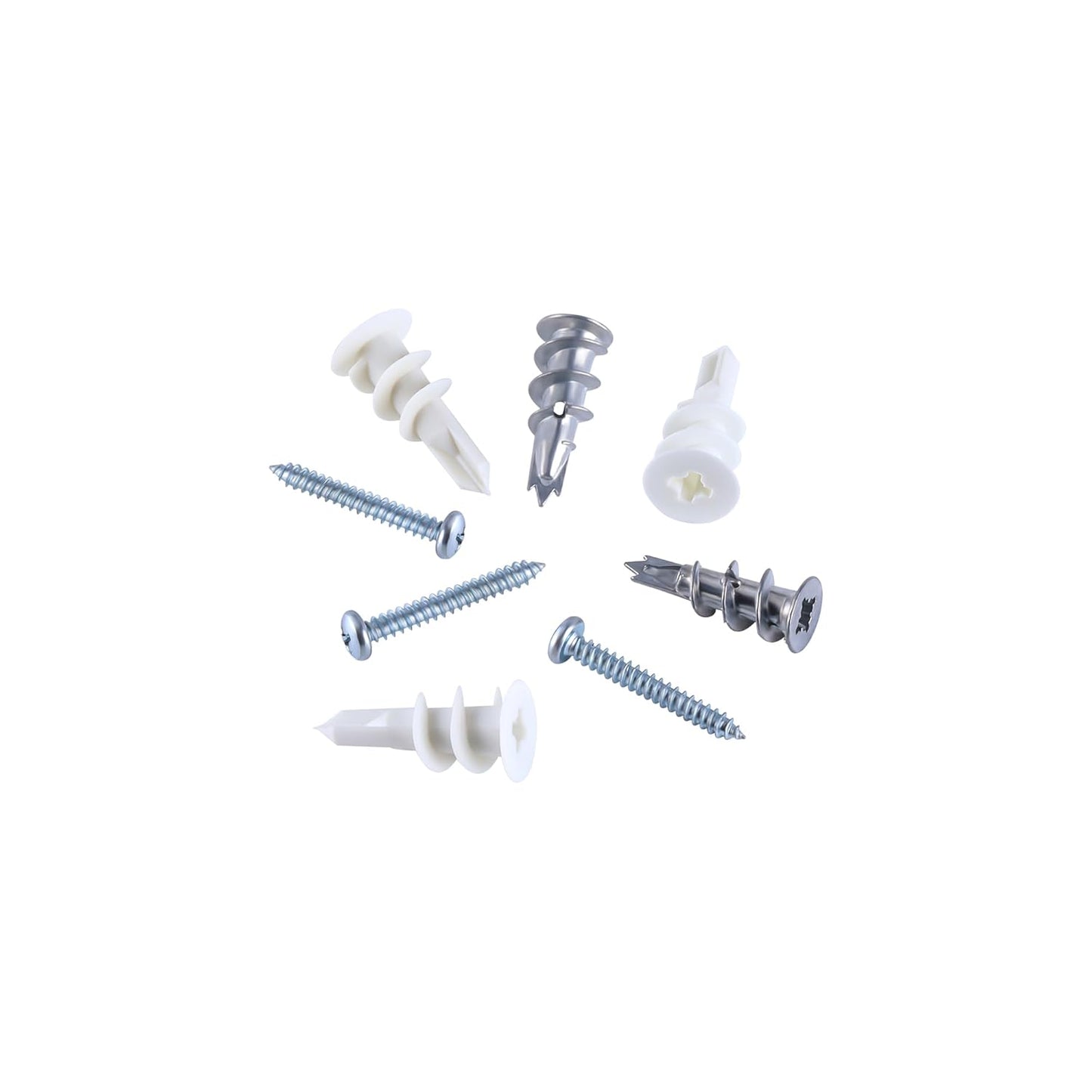 Drywall Anchors and Screws Kit 100pcs, Multi-Size Wall Screws and Anchors Drywall, Anchors and Screws Kit