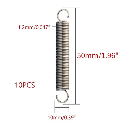 Extension Spring 10 Pcs Stainless Steel Dual Hook Tension Spring