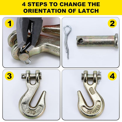 Clevis Grab Hooks,G70 Heavy Duty Chain Hook Alloy Steel  Tow Hook for Truck Trailer Tow Chain Transport