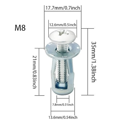 Petal Screws and Nuts 60pcs, M4, M5, M6 Petal Nut, Butterfly Nut for Hollow Wall Iron Skin