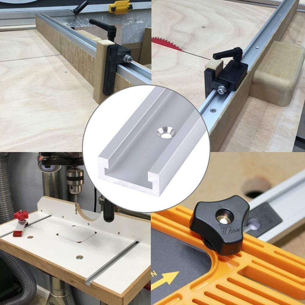 T Tracks Woodworking 2pcs, 300mm Aluminum Channel, Aluminum T Track, T Track Fence, Aluminum Profile for Drill Press Table, Router Table