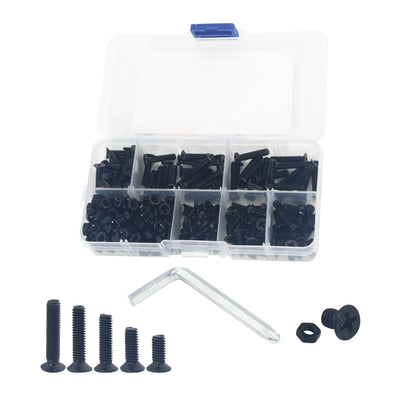 Nuts and Bolts Assortment Kit 240pcs, M4 x 6/10/12/16/18/20mm Machine Screws, Machine Screw Assortment Kit, Round Head Phillips Screws, Fast Self Tapping Screws for Pier Fenders