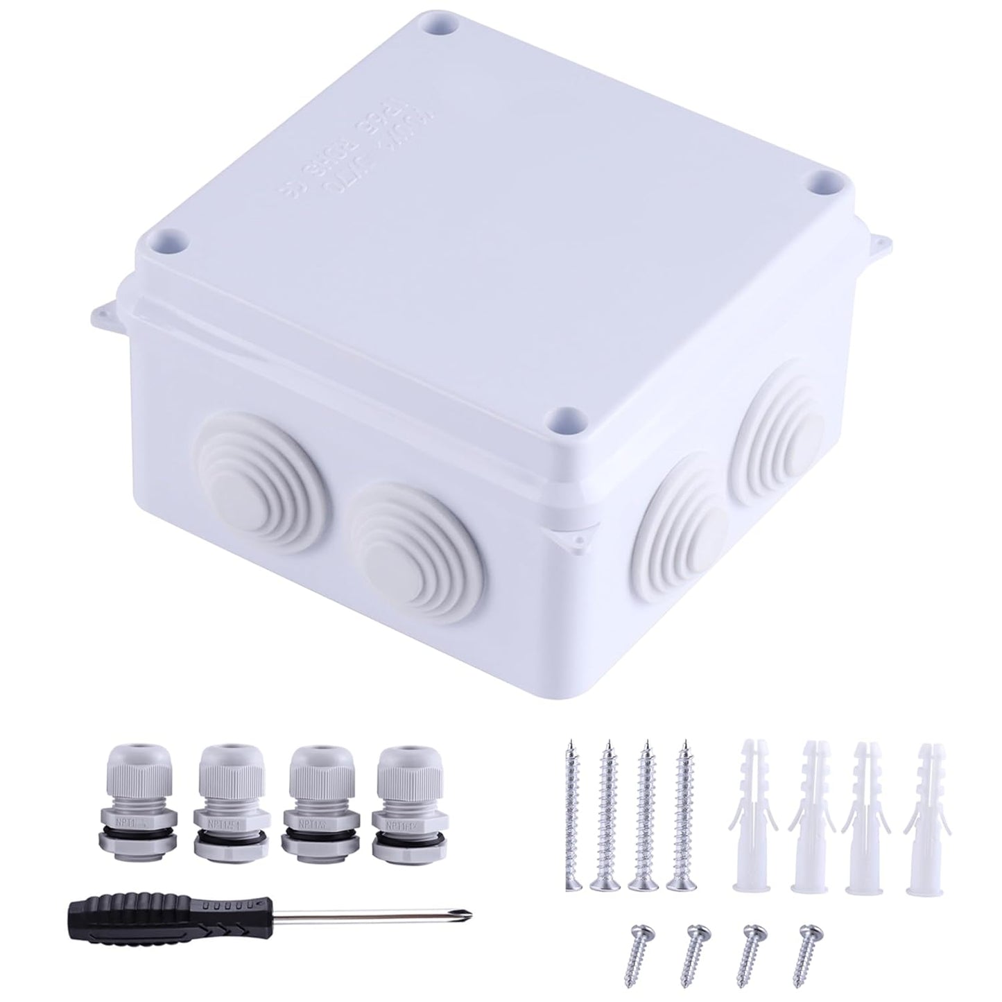 Junction Box ABS Plastic Project Boxes Outdoor IP65 Waterproof Dustproof Electrical Box for Electronics White