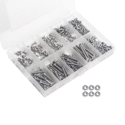 Nuts and Bolts Assortment Kit 240pcs,  Machine Screws, Machine Screw Assortment Kit, Pan Head Phillips Screws, Fast Self Tapping Screws for Pier Fenders