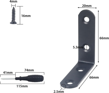 L Bracket Corner Braces,  Stainless Steel L Shaped 90 Degree Right Angle Connector Bracket, Corner Bracket for Shelves Wood Furniture Cabinet Chair Drawer with Screws