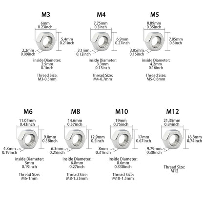 Hardware Nuts , Hex Nuts, Hex Nut Set Hardware for Classified Instruments