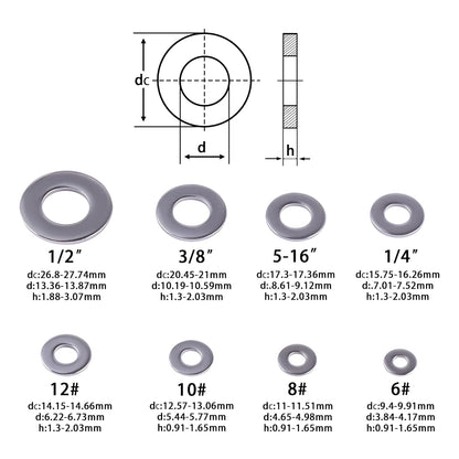 Stainless Flat Washer, Stainless Washer for Outdoor Construction, Electrical Repairs