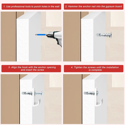 Drywall Anchors and Screws Kit, Zinc Alloy Self Drilling Drywall Anchors