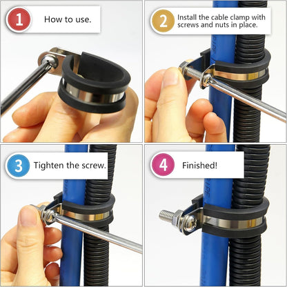 Pipe Clamps , Conduit Clamp, Automotive Wire Pipe Clamps for Line Management and Maintenance