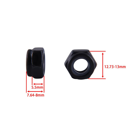 100Pcs M2*0.4mm Nylon Insert Hex Lock Nuts Black Zinc Plated Nylon Lock Nuts Inserted Hex Self Clinching Nuts for Industrial Construction Fasteners