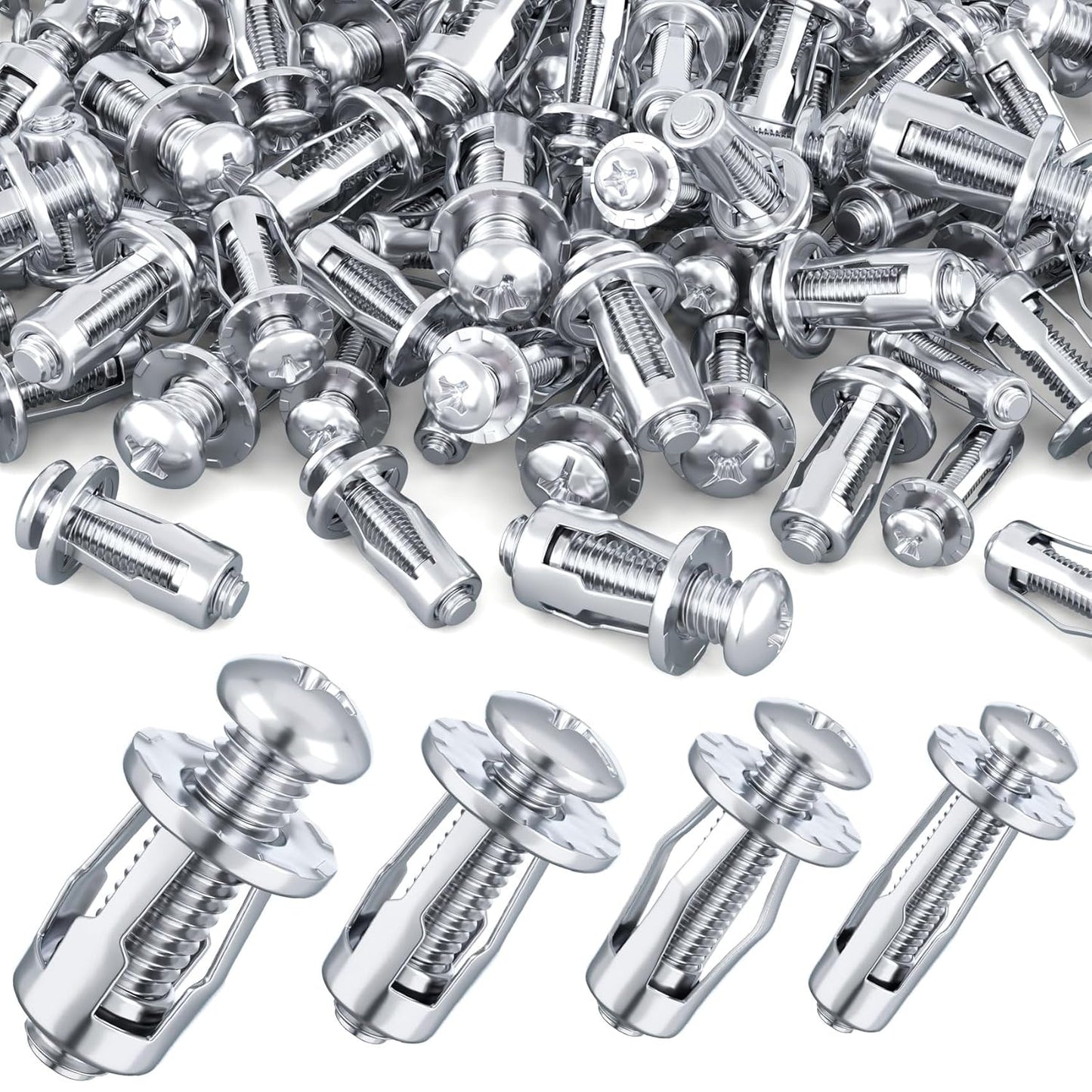 Petal Screws and Nuts 60pcs, M4, M5, M6 Petal Nut, Butterfly Nut for Hollow Wall Iron Skin