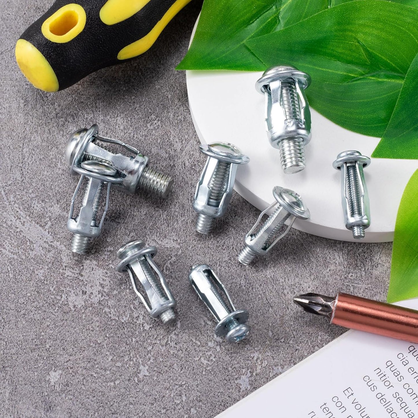 Petal Screws and Nuts 60pcs, M4, M5, M6 Petal Nut, Butterfly Nut for Hollow Wall Iron Skin