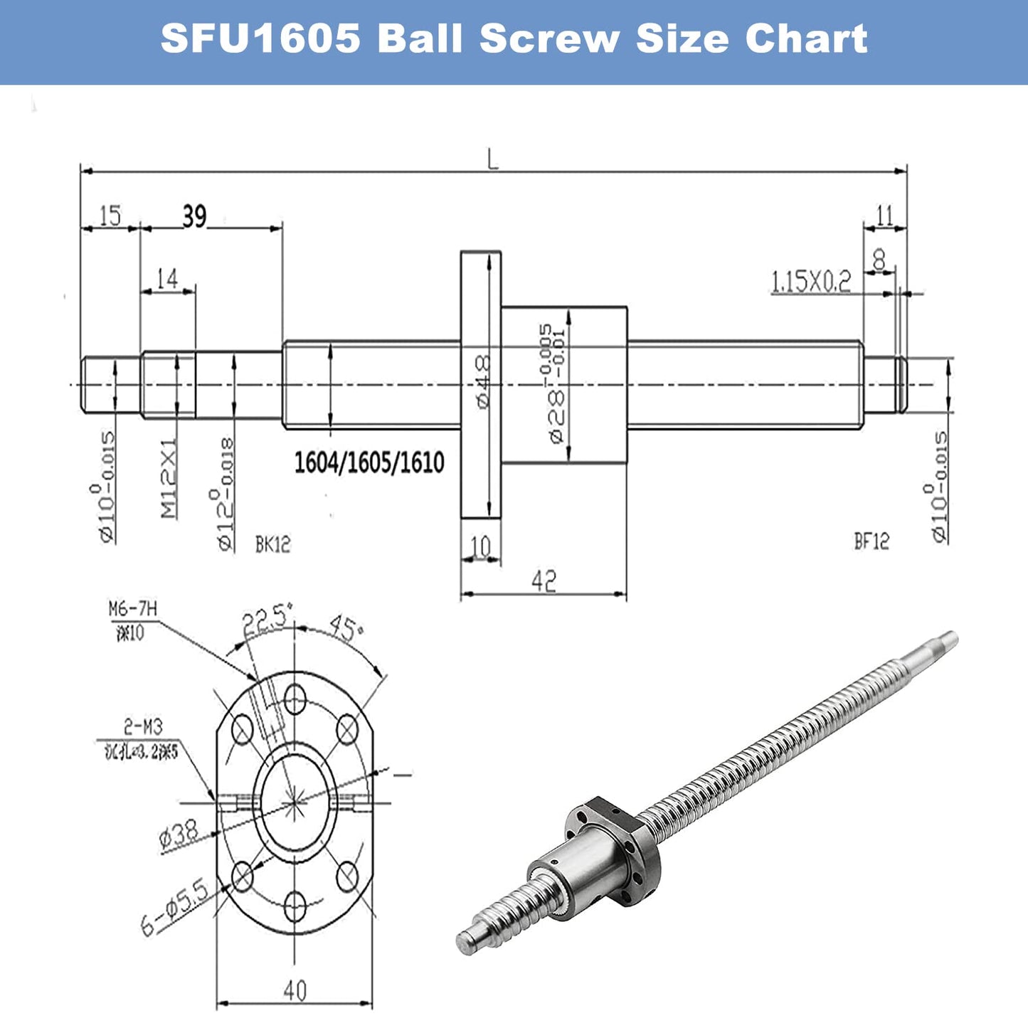 SFU Ballscrew Kits (SFU1204/1605)