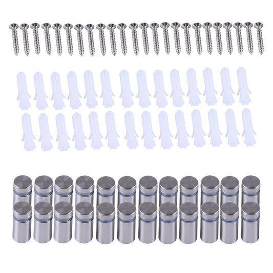 Metal Standoff Screws 24pcs, 12×25mm Wall Mount Standoff Screws, Space Standoff, Standoff Screws Heavy, Wall Mount Spacer, Long Standoff Screws for Advertising Boards