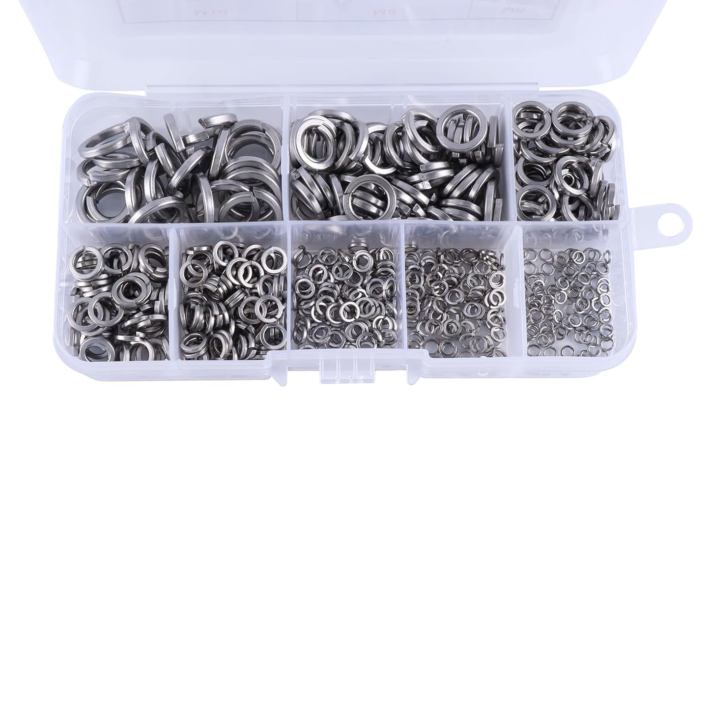 Spring Lock Washers Assortment Kit, 600 Pcs Metric Sizes 304 Stainless Steel Split Lock Washer, Split Ring Washer for Screw Bolts Machinery, M2, M2.5, M3, M4, M5, M6, M8, M10